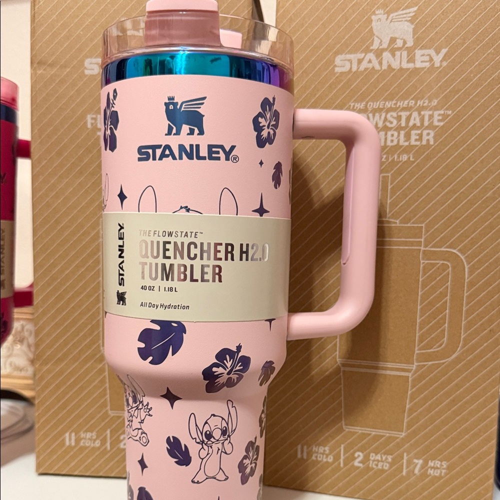 Stanley Pink - Stitch theme- engraved 40oz Tumbler - Picture 5 of 6